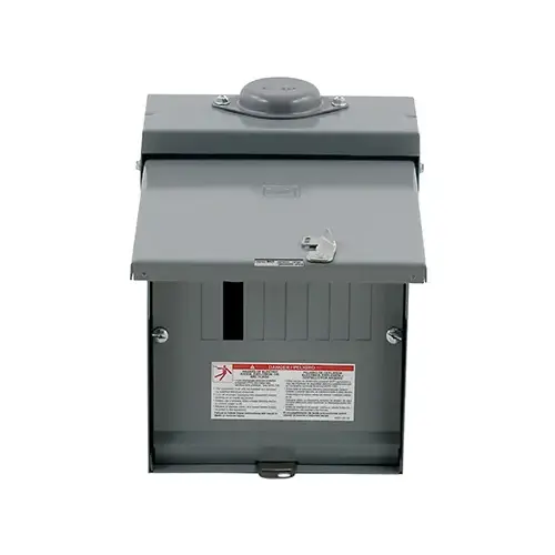 Square D QO612L100RBCP QO Load Center, 100 A, 6 -Space, 12 -Circuit, Main Lug, NEMA 3R Enclosure, Plug Mounting Gray