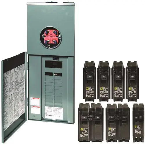 Square D SO2040VP Homeline 200 Amp 20-Space 40-Circuit Outdoor Ring-Type Overhead Service Surface Mount Main Breaker CSED Value Pack