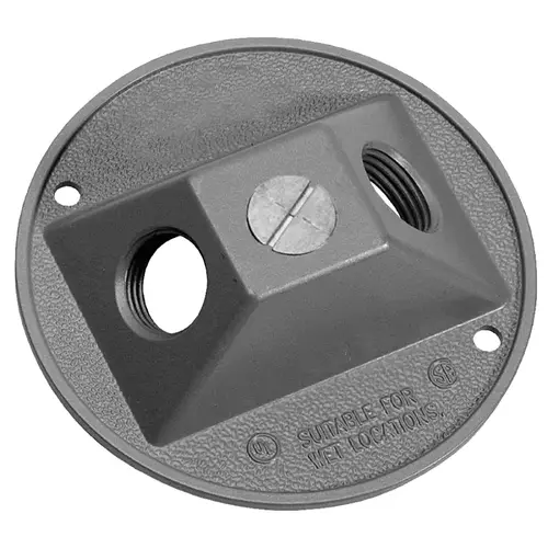 BWF CR-2V Lampholder Cover, 4-1/2 in Dia, Round, Metal, Gray, Powder-Coated