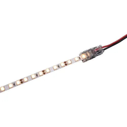 Hafele 824.19.418 Cable to LED Connection Clip, for 5mm Plastic, black and clear, 24.40 mm x 9.6 mm x 7.8 mm, 10 per pack Black and clear