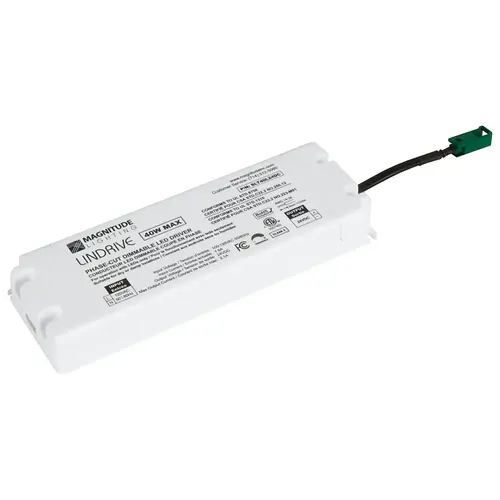 Hafele 833.05.607 Dimmable Driver, 24V, Without Socket 177.8 x 61 x 25.4 mm 1" 7" 40 W 2 13/32" Lindrive Series, 40W, 4.16A, L x W x H: 177.8 x 61 x 25.4 mm (7" x 2 13/32" x 1")