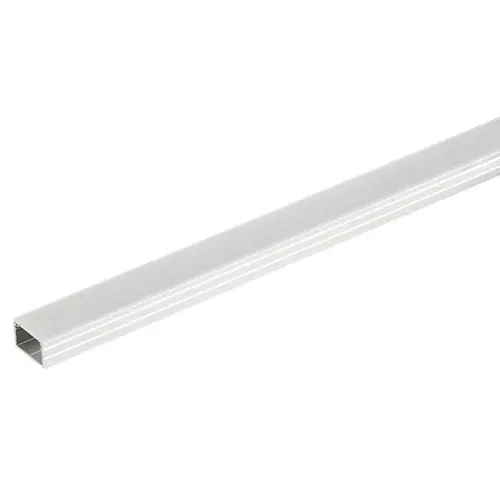 Hafele 833.71.929 Aluminum Profile, Hafele Loox5 Profile 2197, for LED strip lights for surface mounting with flat lens 12.5 mm (1/2") Profile: Diffuser: milky