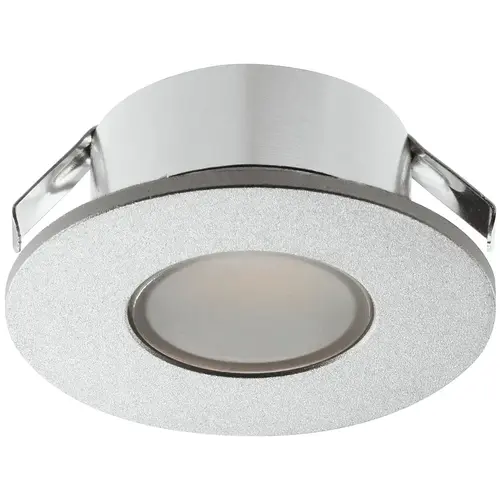 Hafele 833.72.040 Mini Puck Light, Round, Hafele Loox LED 2022, 12 V Drill hole : 26 mm (1"), Warm white 3000 k, anodized silver