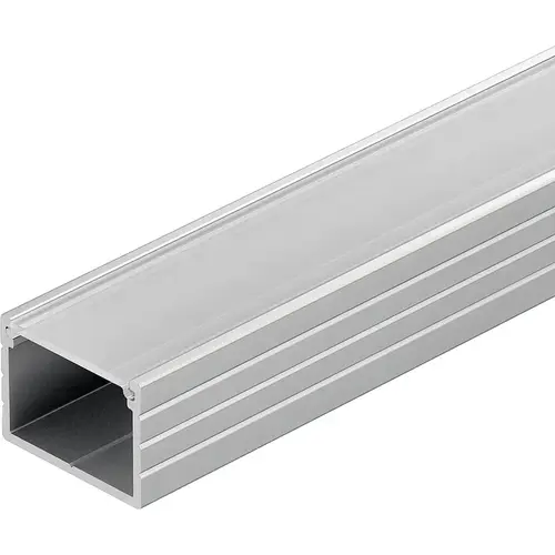Hafele 833.72.861 Aluminum Profile, Hafele Loox5 Profile 2109/2191, for LED strip lights for Surface Mounting, Cover: Milk Profile: Silver colored, anodized Diffuser: milky
