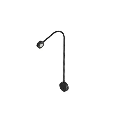 Hafele 833.74.088 Flexible Light, Hafele Loox5 LED 2034, 12 V, 1.4 W Bedside light/reading light with integrated USB charging station, push switch, 2 brightness settings, warm white 3000 K, black, energy efficiency class G