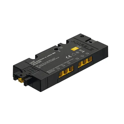 Hafele 833.95.892 6-Way Distributor, Hafele Loox5, Manual Multi-White Control, 12 V 60 W, 4 3/4" x 2" x 5/8" Black