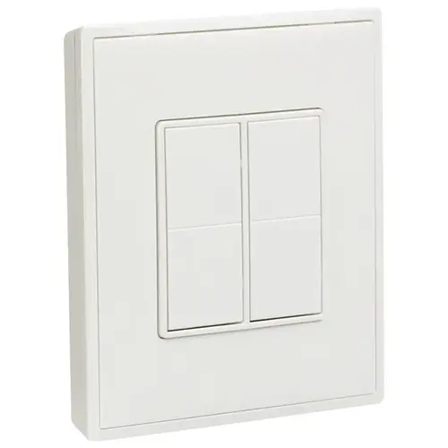 Hafele 850.00.026 Wireless wall switch, EnOcean 126 x 115 x 19 mm (4 15/16 x 4 1/2" x 3/4") Double double White