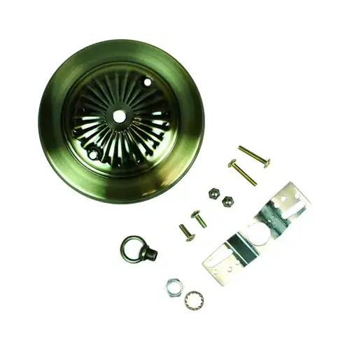 Jandorf 60215 Canopy Kit, Ceiling, Traditional, Antique Brass, For: Outlet Box and Hang Ceiling Fixture