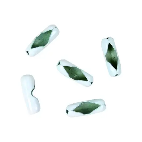 Jandorf 60372 Lamp Chain Connector, White Coated Brass, #6   pack of 5
