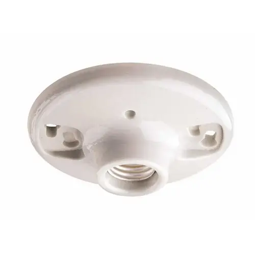 Leviton 008-49875-002 600-Watt 250-Volt White Glazed Porcelain Outlet Box Mount Incandescent Lampholder Color/Finish Family