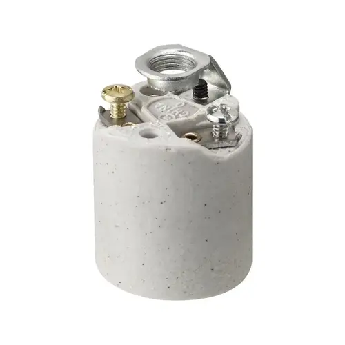 Leviton 03152-008 Keyless Socket Porcelain Incandescent Medium Base White