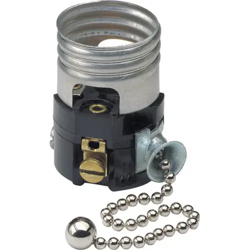 Leviton 19980-00M Pull Chain Socket Aluminum Medium Base