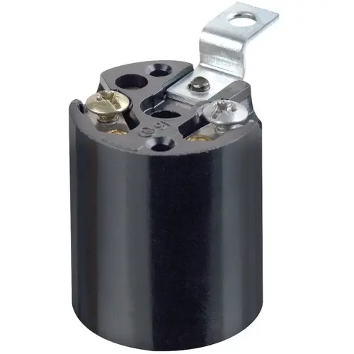 Leviton 922-03352-00F 3352-F Lamp Holder, 250 V, 660 W, Phenolic Housing Material, Black