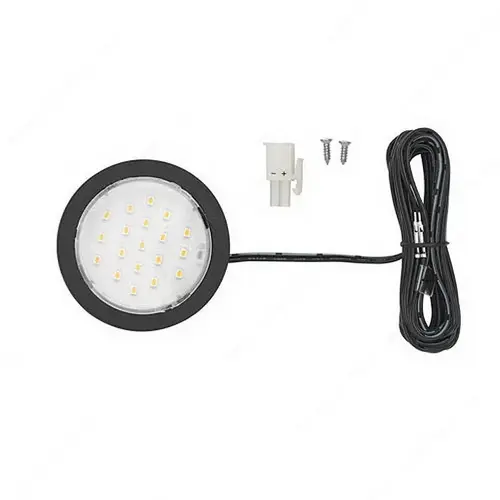 Richelieu Hardware LPOC1LEDSFRWBL 1.5W Pockit  LED Puck Light 12VDC Black