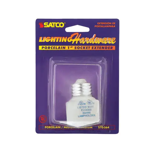 Satco 70564 Socket Extender Porcelain Medium Base