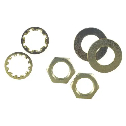 Westinghouse 70628 Brass-Plated Steel Nut & Washer Assortment (6-Piece)