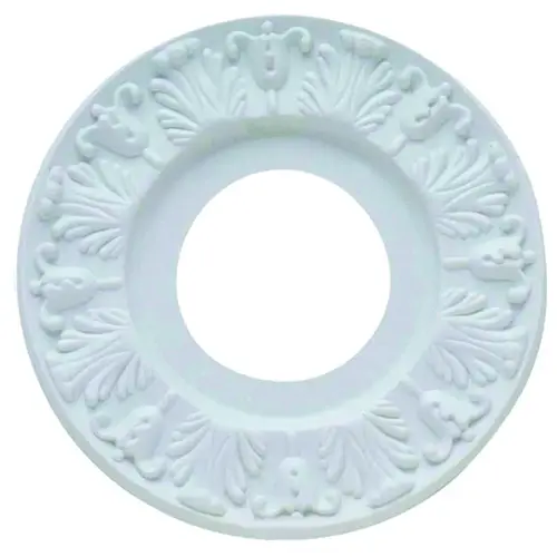 Westinghouse 7702700 Ceiling Medallion, 10 in Dia, Plastic, Traditional White, For: Ceiling Fans