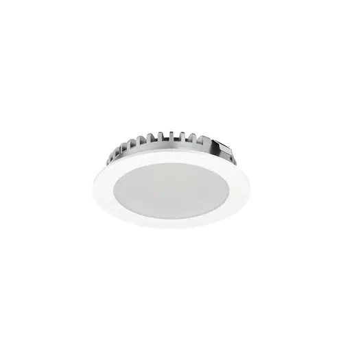Hafele 833.75.328 Recess Mounted Downlight, Round, Hafele Loox LED 3094, zinc alloy, 24 V 56 lm/W 140 lm Aluminum, Light color: Warm white 2700 K, luminous flux: 140 lm, white
