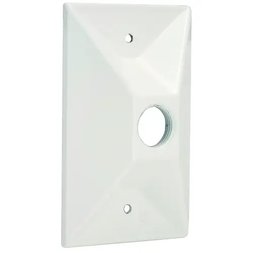Hubbell 5186-6 Cluster Cover, 4-19/32 in L, 2-27/32 in W, Rectangular, Zinc, White, Powder-Coated