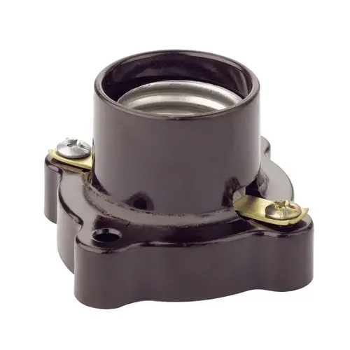 Leviton 09063-000 Poney Cleat Socket Phenolic Incandescent Medium Base Black