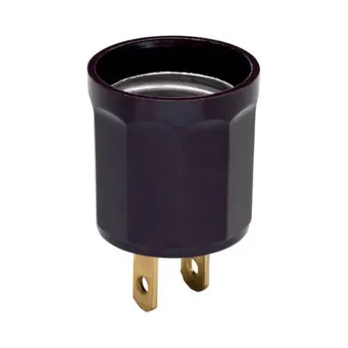 PASS & SEYMOUR 61 Lamp Holder Adapter, 660 W, Thermoplastic, Brown