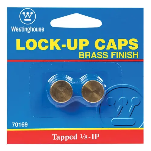Westinghouse 70169 1/2 In. Tapped 1/8 IP Brass Lock-up Cap - pack of 2