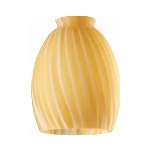 Westinghouse 81427 Light Shade, Tapered Barrel, Glass, Yellow