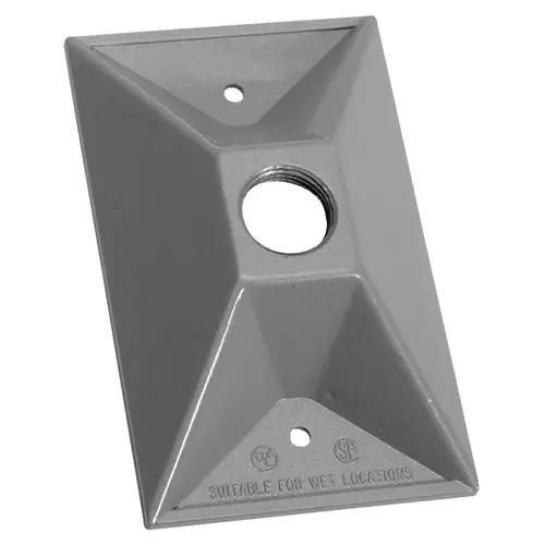 BWF 811-1 Lampholder Cover, 4-1/2 in L, 2-7/8 in W, Rectangular, Metal, Gray