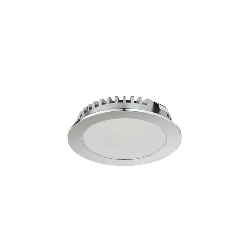 Hafele 833.72.530 Recess Mounted Downlight, Round, Hafele Loox LED 2094, zinc alloy, 12 V 54 lm/W 135 lm Aluminum, Light color: Warm white 2700 K, luminous flux: 135 lm, chrome colored