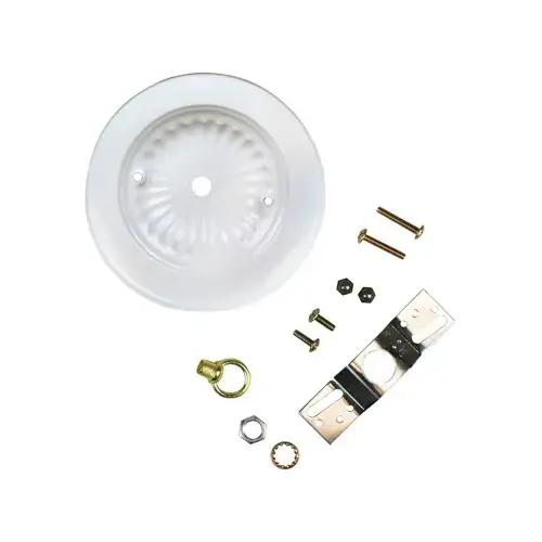 Jandorf 60217 Canopy Kit, Ceiling, Traditional, White, For: Outlet Box and Hang Ceiling Fixture