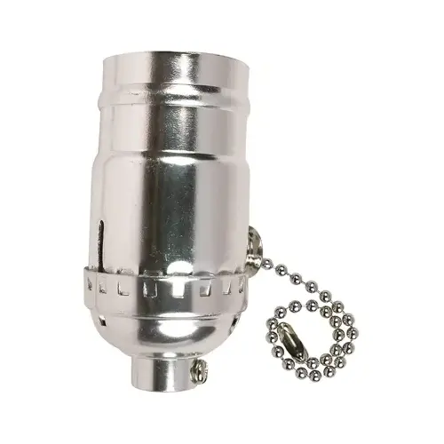 Jandorf 60404 Pull Chain Lamp Socket, 250 V, 250 W, Nickel Housing Material