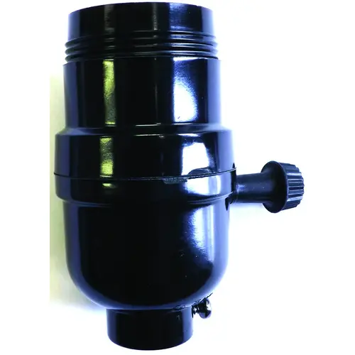 Jandorf 60545 On/Off Turn Knob Lamp Socket, 250 V, 250 W, Phenolic Housing Material, Black