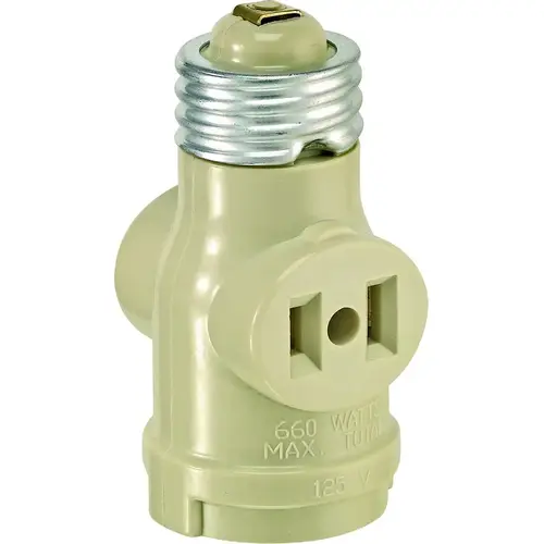 Leviton 01403-00I Lampholder Plastic Medium Base Ivory