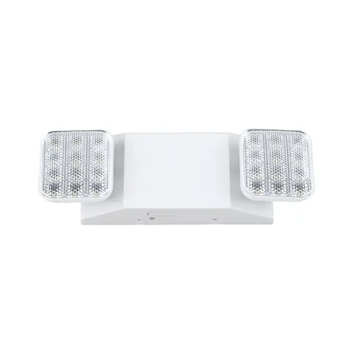 Medinah Power DH-EL-SQ-WH Dual Head Emergency Lights, Square Heads, White Finish