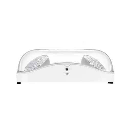 Medinah Power DH-EL-W-WH Wet Location Dual Head Emergency Light, 2.4W Input Watt, White Finish