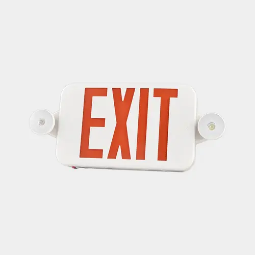 Medinah Power ESC-C-S-02-WH Emergency Or Exit Sign Combo With 2 LED Heads, 2.8W, White Finish