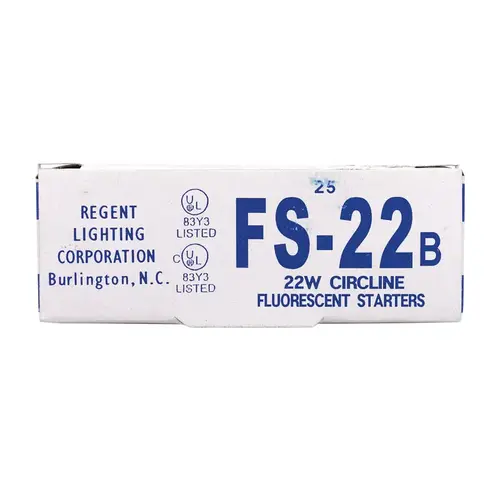 Regent Products FS-22B-XCP25 Starter 22 W Fluorescent - pack of 25