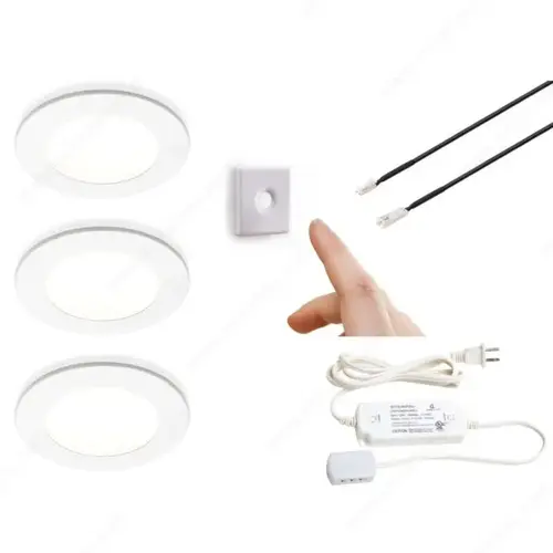 Richelieu Hardware WEBKIT1243022 ATOM puck LED for Under Cabinet Lighting - Started Guide White