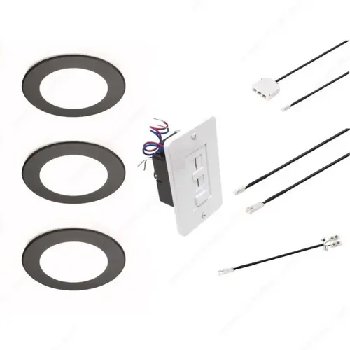 Richelieu Hardware WEBKIT1243031 ATOM puck LED for Under Cabinet Lighting - Started Guide Black