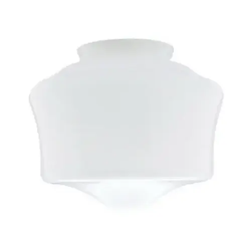 Westinghouse 85578 Light Shade, 7-1/4 in Dia, Schoolhouse, Glass, White