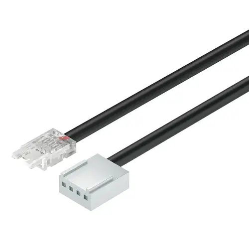 Hafele 833.75.707 Adapter lead, For LED Strip Lights With Loox5 Clip Loox5 LED strip light 10 mm RGB 12 mm 1 x Clip, Loox5 LED strip 10 mm RGB 1 x plug, Loox 4-pin RGB Also for constant current strip lights, Length: (78 3/4") 2000 mm