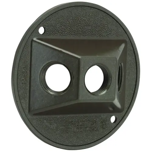 Hubbell 5197-7 5197 Cluster Cover, 4-1/8 in Dia, 1.094 in L, 4-1/8 in W, Round, 1 -Gang, Die-Cast Aluminum Bronze