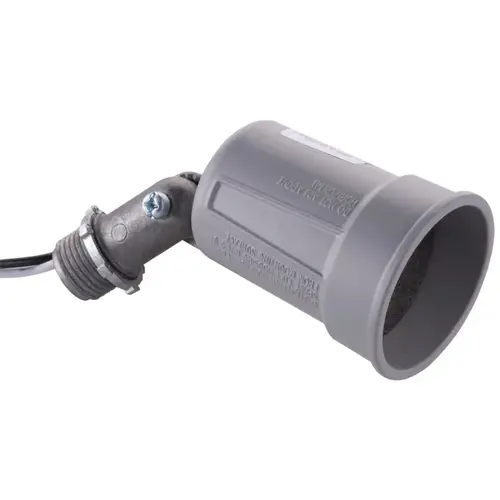 Hubbell 5606-5 Lamp Holder, 120 V, 75 to 150 W, Gray