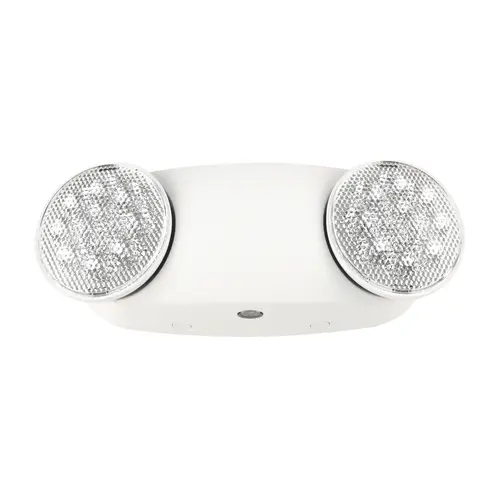 Medinah Power DH-EL-RD-WH Dual Head Emergency Lights, Round Heads, White Finish