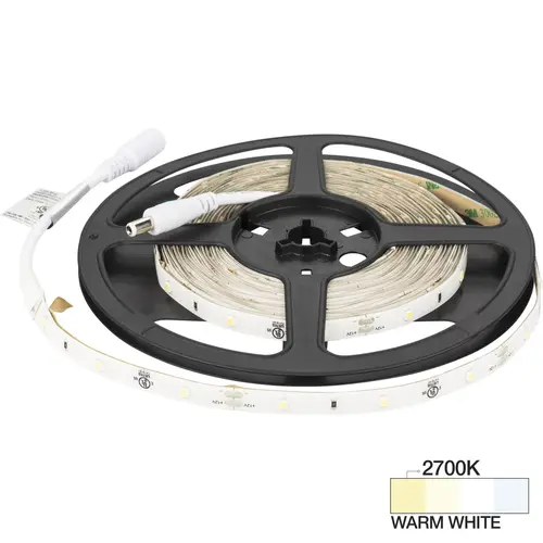 Task Lighting L-DMW150-16-27 16 Ft, 49 Lumens/Ft. 12-volt Accent Output LED Tape Light, Single-White, Warm White 2700K