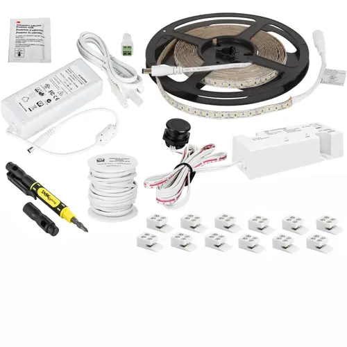 Task Lighting L-TWCK-16 16 Ft.. 300 Lumens/Ft.. 12-volt Standard Output Wired Controller Tape Light Kit 1 Zone 1 Area, Tunable-White, 2700K 5000K