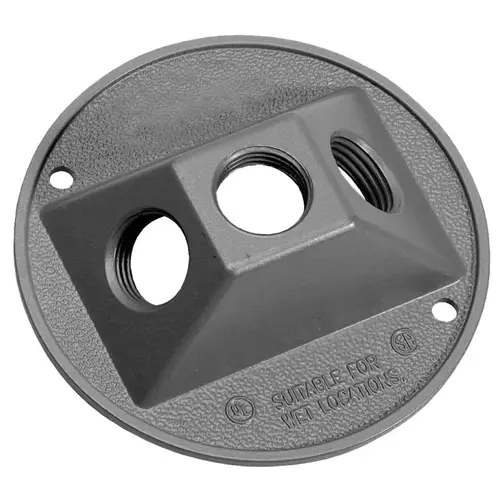 BWF 933-1 Lampholder Cover, 4-1/2 in Dia, Round, Metal, Gray