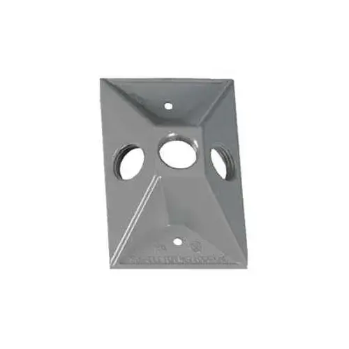 BWF RC-3V Lampholder Cover, 4-1/2 in L, 2-7/8 in W, Rectangular, Metal, Gray, Powder-Coated