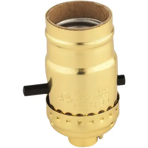 Do it C20-06098-0PG Push-Button Medium Base Brass Lamp Socket