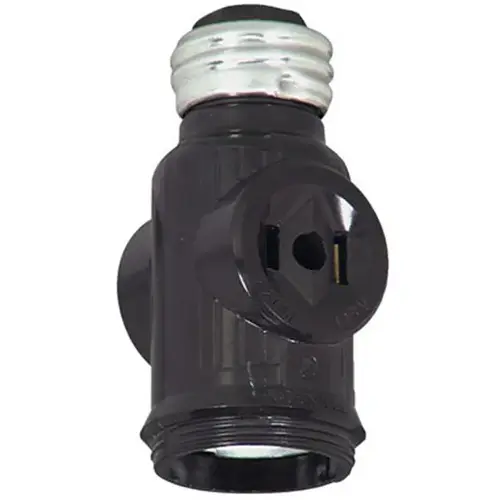 Eaton 715B-BOX Lamp Holder Adapter, 660 W, 2-Outlet, Thermoplastic, Brown